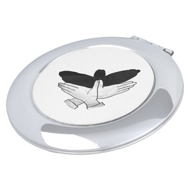 Hand Silhouette Eagle Compact Mirror (Turned)