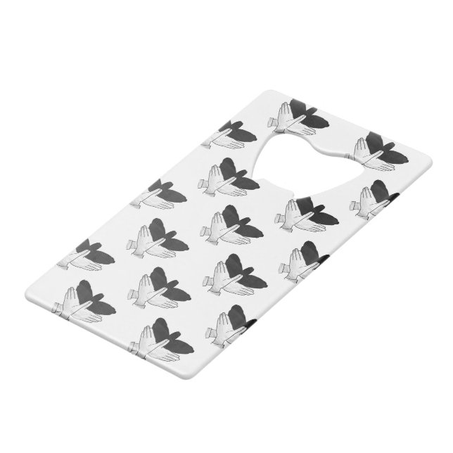 Hand Silhouette Eagle Credit Card Bottle Opener (Front Angled)