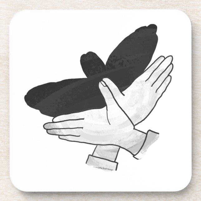 Hand Silhouette Eagle Drink Coaster (Front)