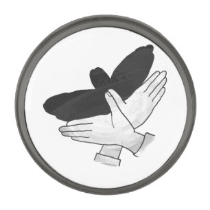 Hand Silhouette Eagle Gunmetal Finish Lapel Pin