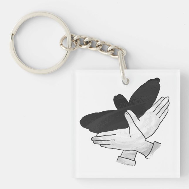 Hand Silhouette Eagle Keychain (Front)