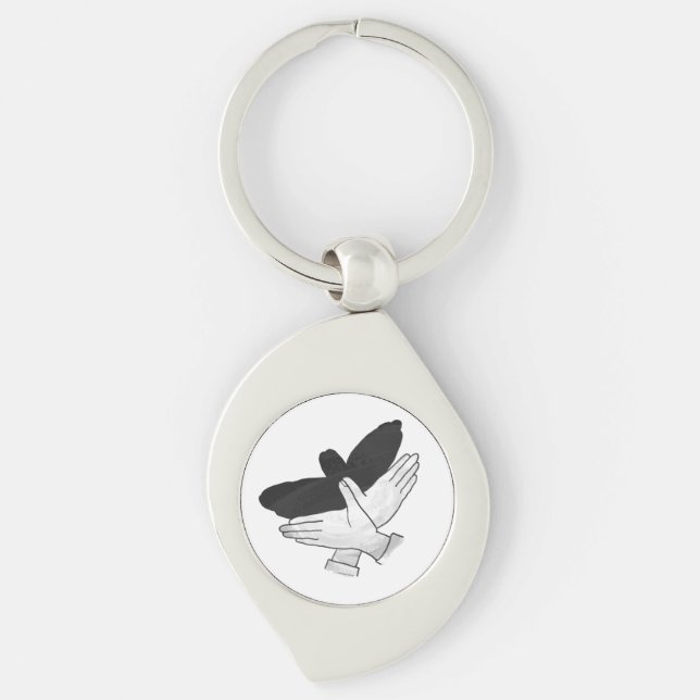 Hand Silhouette Eagle Keychain (Front)