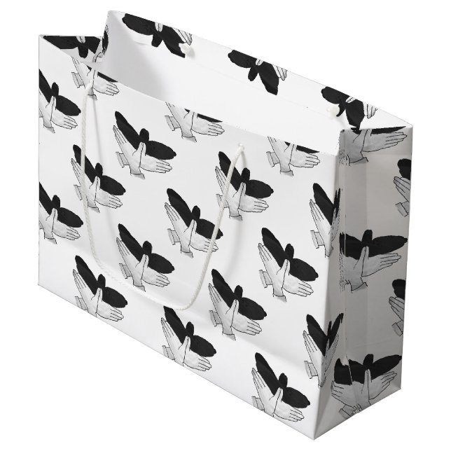 Hand Silhouette Eagle Large Gift Bag (Front Angled)