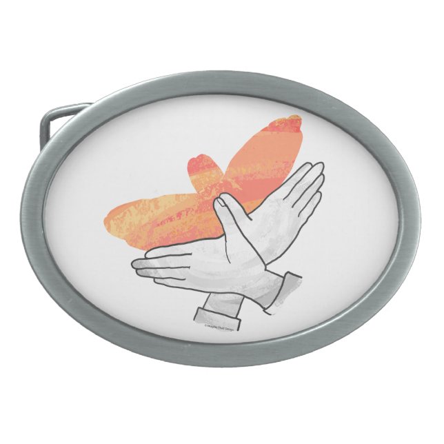 Hand Silhouette Eagle Orange Belt Buckle (Front)