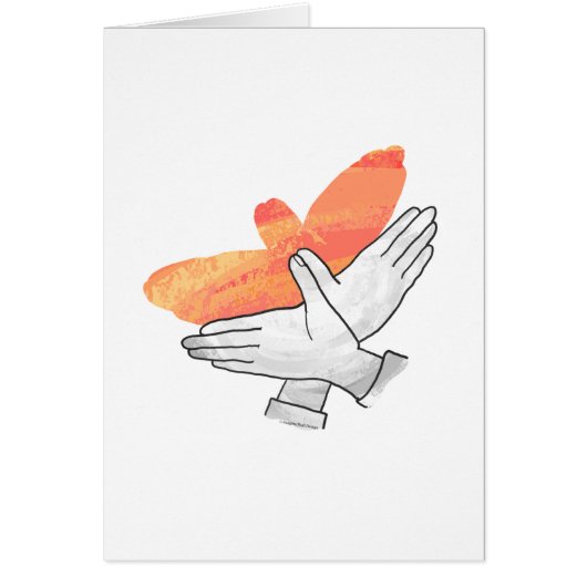 Hand Silhouette Eagle Orange Cards (Front)