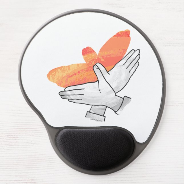 Hand Silhouette Eagle Orange Gel Mouse Pad (Front)