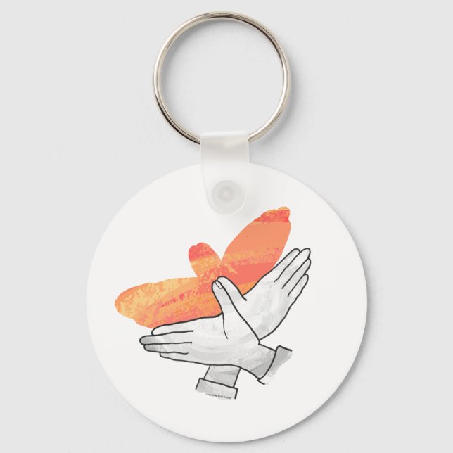 Hand Silhouette Eagle Orange Keychain (Front)