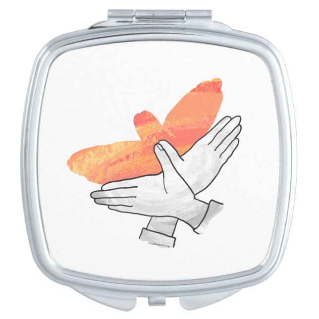 Hand Silhouette Eagle Orange Vanity Mirror (Front)