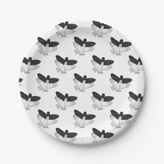Hand Silhouette Eagle Paper Plates (Front)