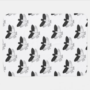 Hand Silhouette Eagle Swaddle Blanket