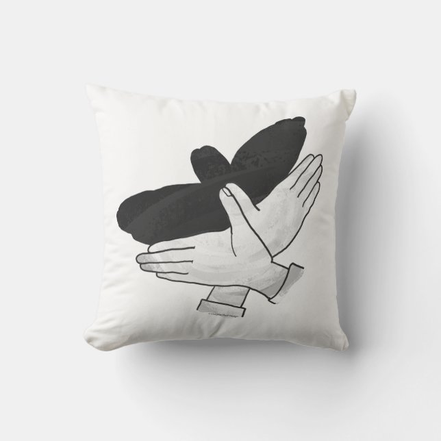 Hand Silhouette Eagle Throw Pillow (Front)