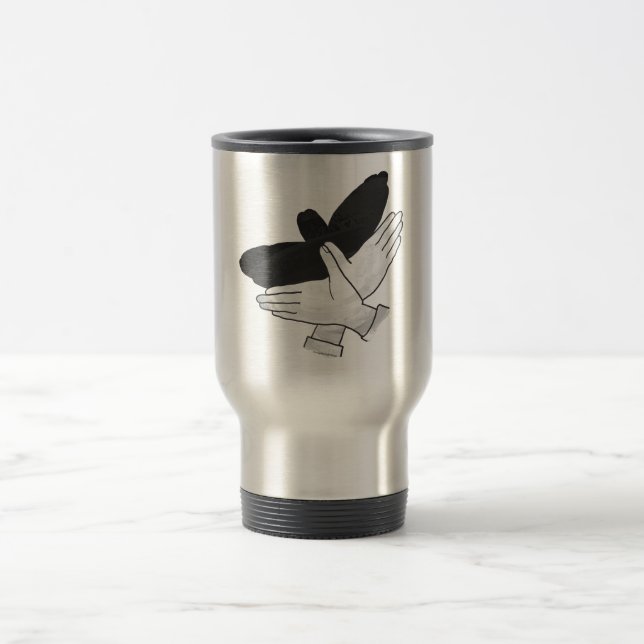 Hand Silhouette Eagle Travel Mug (Center)