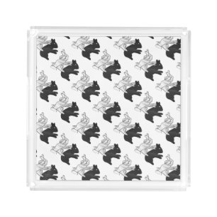 Hand Silhouette Rabbit Acrylic Tray