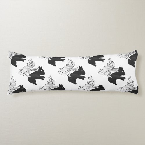 Hand Silhouette Rabbit Body Pillow