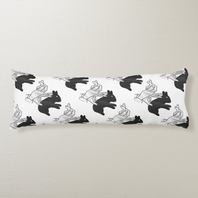 Hand Silhouette Rabbit Body Pillow (Front)