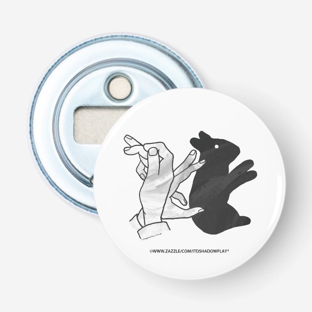 Hand Silhouette Rabbit Bottle Opener (Front)