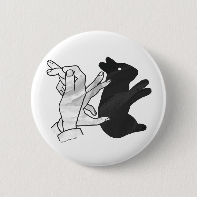 Hand Silhouette Rabbit Button (Front)