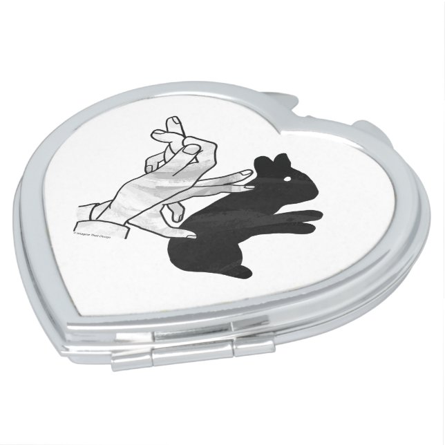 Hand Silhouette Rabbit Compact Mirror (Turned)