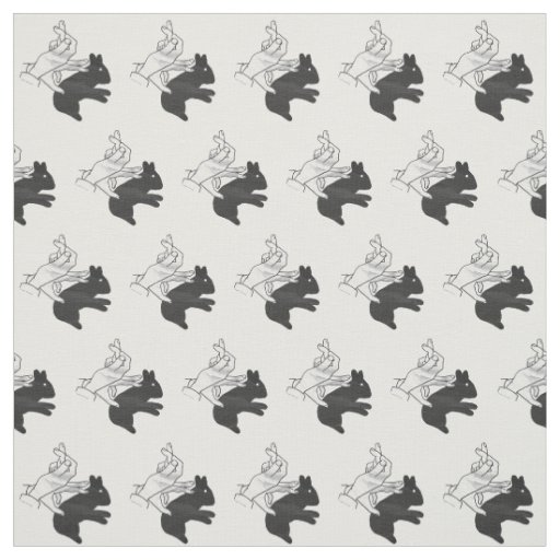 Hand Silhouette Rabbit Fabric