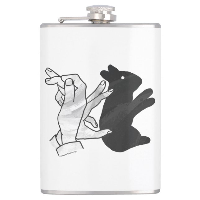 Hand Silhouette Rabbit Flask (Front)