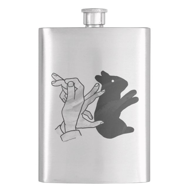 Hand Silhouette Rabbit Flask (Front)