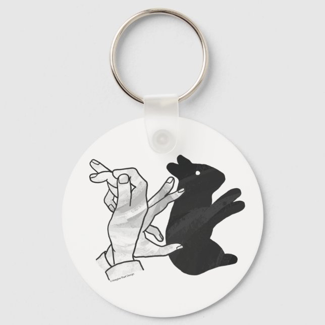 Hand Silhouette Rabbit Keychain (Front)