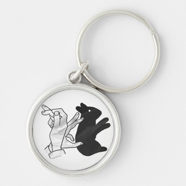 Hand Silhouette Rabbit Keychain (Front)