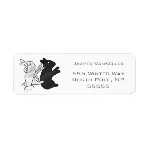 Hand Silhouette Rabbit Label