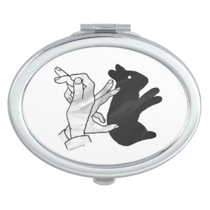 Hand Silhouette Rabbit Mirror For Makeup
