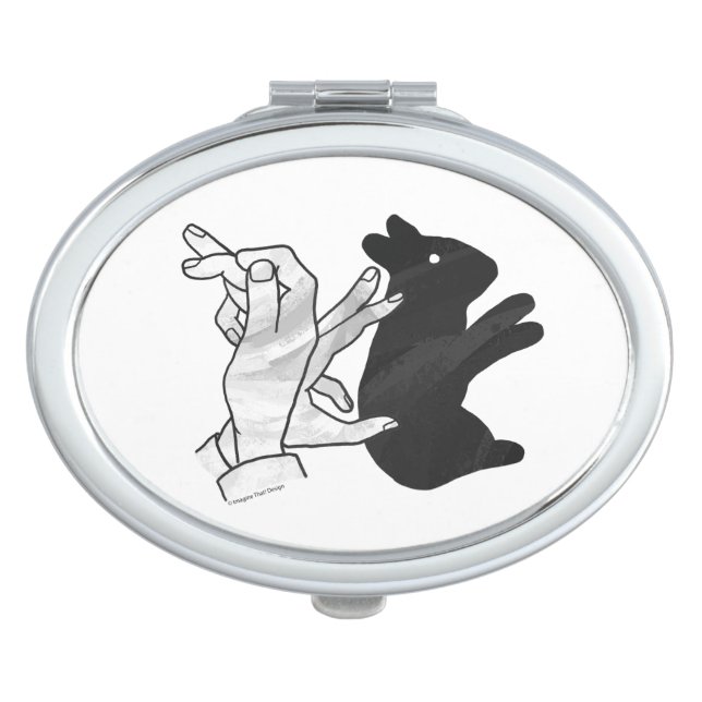 Hand Silhouette Rabbit Mirror For Makeup (Front)