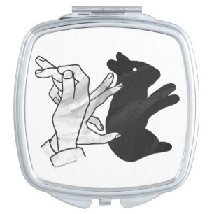 Hand Silhouette Rabbit Mirror For Makeup
