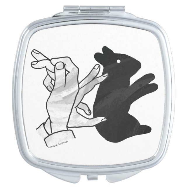 Hand Silhouette Rabbit Mirror For Makeup (Front)