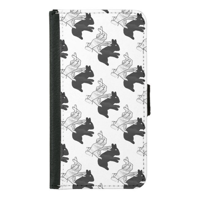 Hand Silhouette Rabbit Samsung Galaxy Wallet Case (Front)