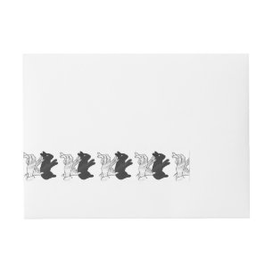 Hand Silhouette Rabbit Wrap Around Address Label