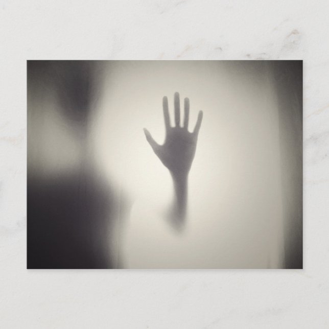 Hand Silhouette Shape Horror Creepy Scary Help Postcard (Front)