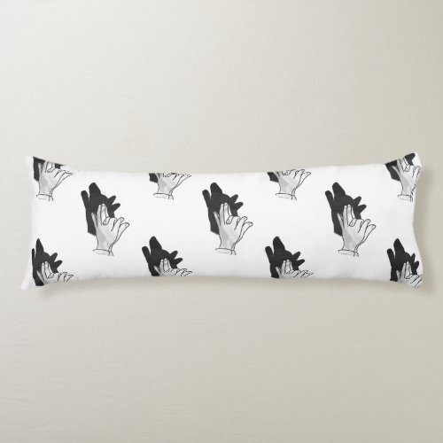 Hand Silhouette Wolf Body Pillow
