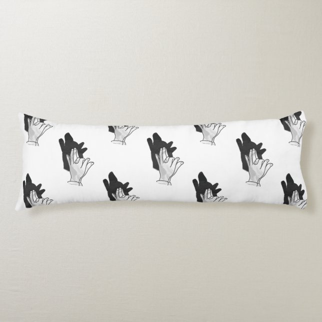 Hand Silhouette Wolf Body Pillow (Front)
