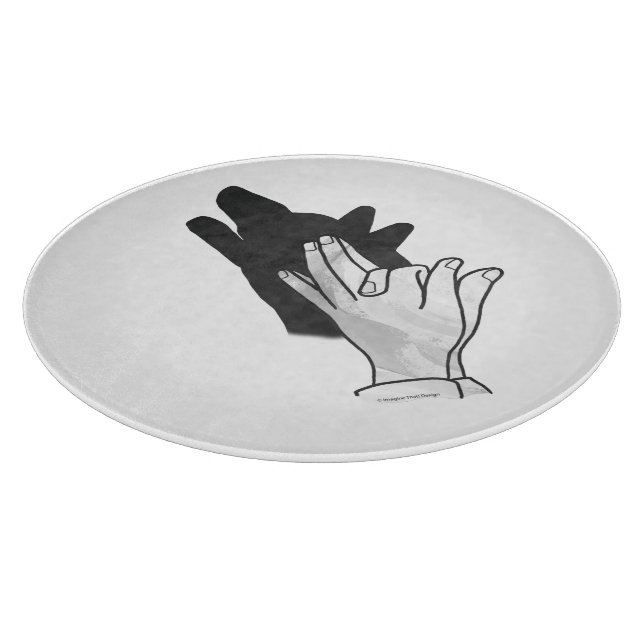 Hand Silhouette Wolf Cutting Board (Corner)
