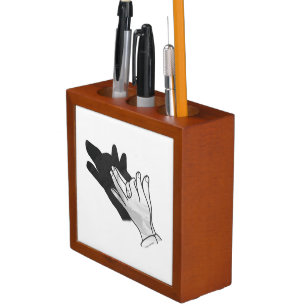 Hand Silhouette Wolf Desk Organizer