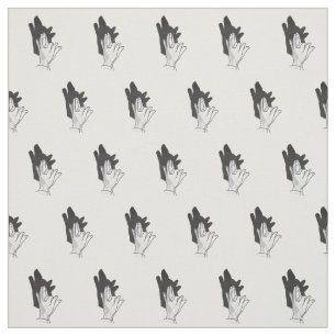 Hand Silhouette Wolf Fabric