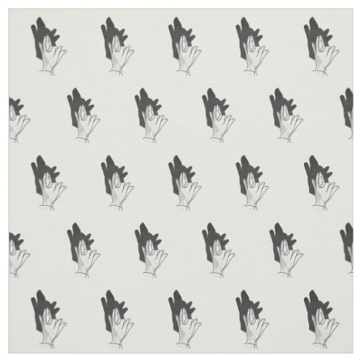 Hand Silhouette Wolf Fabric
