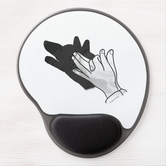 Hand Silhouette Wolf Gel Mouse Pad (Front)