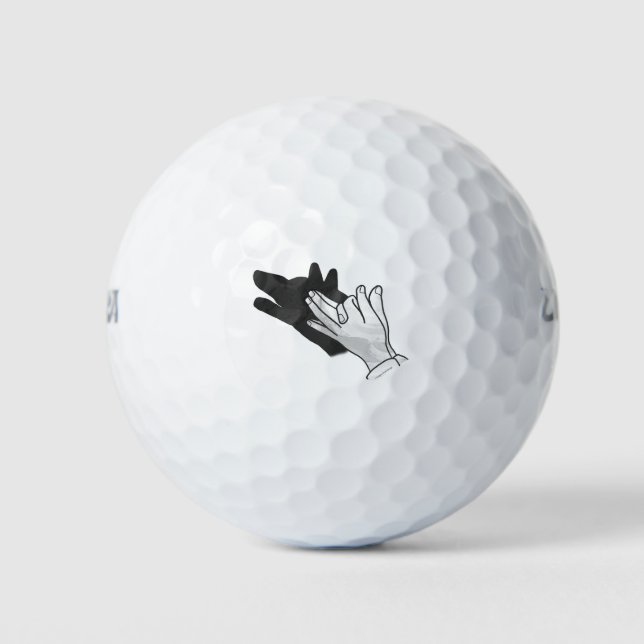 Hand Silhouette Wolf Golf Balls (Front)