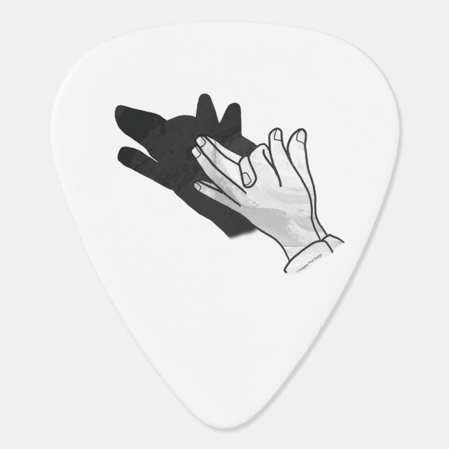 Hand Silhouette Wolf Guitar Pick (Back)