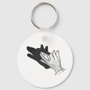 Hand Silhouette Wolf Keychain