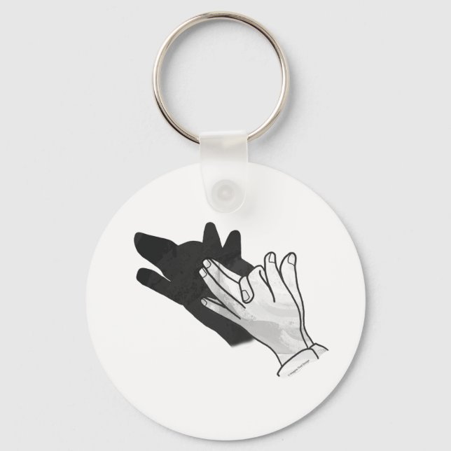 Hand Silhouette Wolf Keychain (Front)
