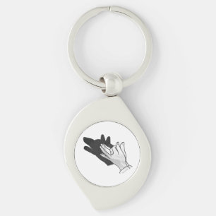 Hand Silhouette Wolf Keychain