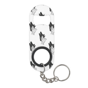 Hand Silhouette Wolf Keychain Bottle Opener