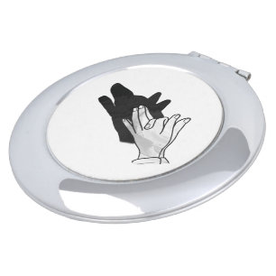 Hand Silhouette Wolf Makeup Mirror