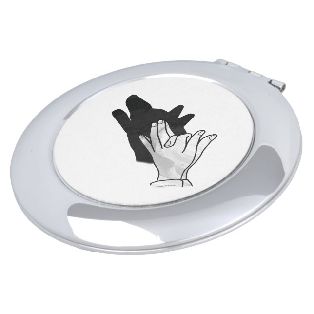 Hand Silhouette Wolf Makeup Mirror (Turned)